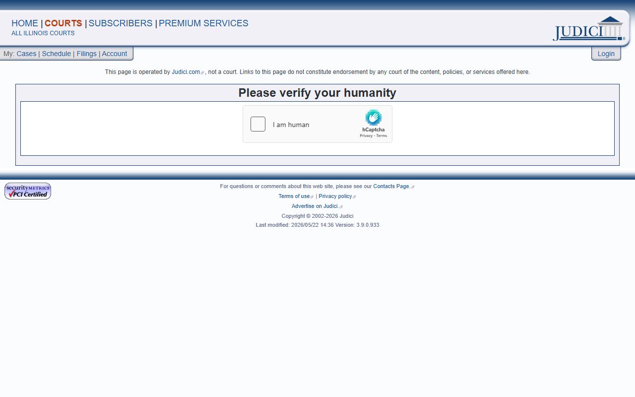 Cumberland County court records after jail arrest Judici case search access page